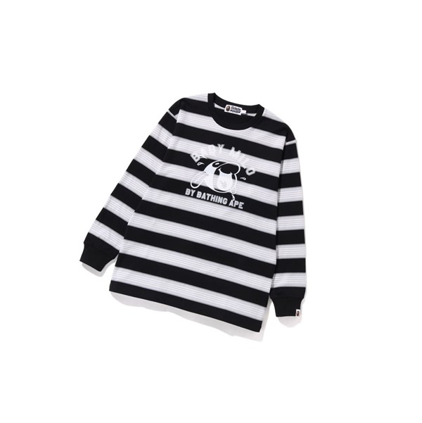 A BATHING APE Bape Baby Milo Hoop Tee Long Sleeve Naisten T Paidat Mustat | 57248CIHS