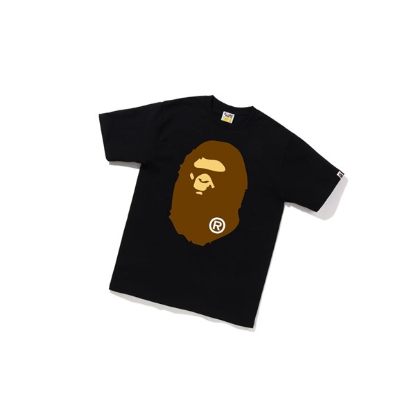 A BATHING APE Bape Big Ape Head Tee Lyhyt Sleeve Miesten T Paidat Mustat | 92681THSL