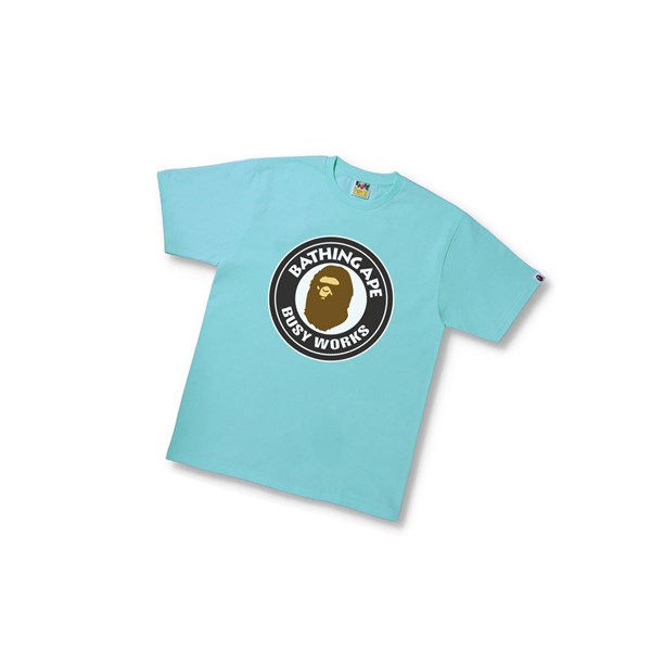 A BATHING APE Bape Busy Works Tee Lyhyt Sleeve Miesten T Paidat Sininen | 31486AZHN