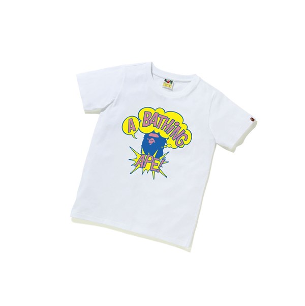 A BATHING APE Bape Cartoon College Tee Lyhyt Sleeve Naisten T Paidat Valkoinen | 21793JPAE