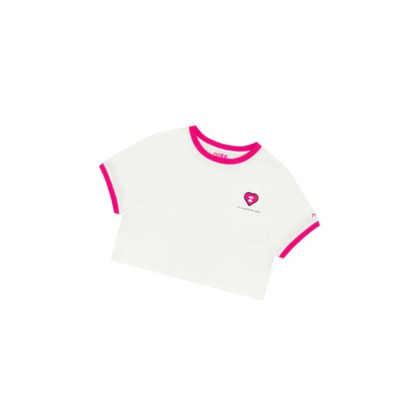 A BATHING APE Bape Heart Cropped Tee Lyhyt Sleeve Naisten T Paidat Valkoinen | 81039VPUS
