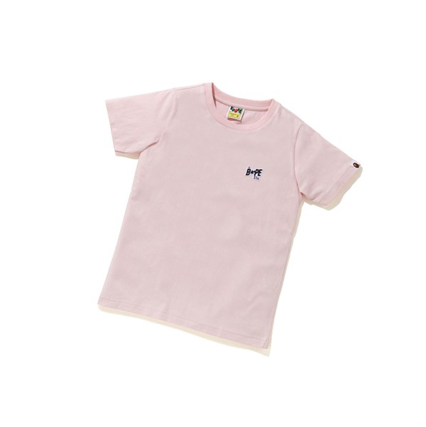 A BATHING APE Bape Sta Logo One Point Tee Lyhyt Sleeve Naisten T Paidat Pinkki | 50928YGZE